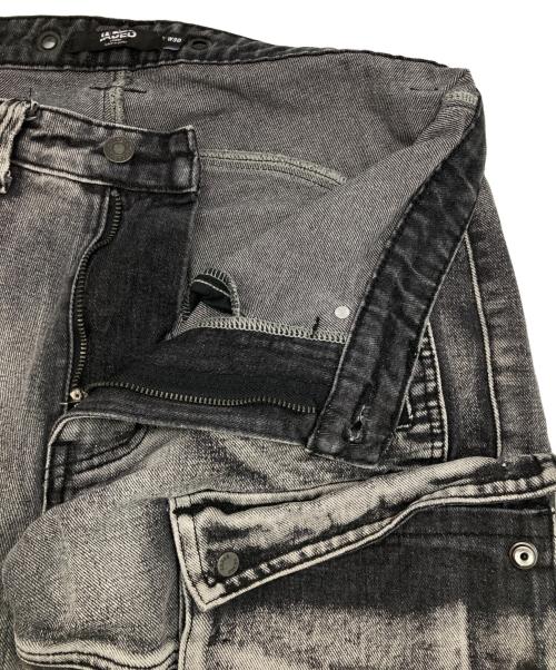 Jaded London（ジェイデッドロンドン）Jaded London (ジェイデッドロンドン) Washed Black Apex Denim Cargos ブラック サイズ:30の古着・服飾アイテム