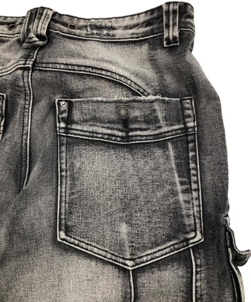 Jaded London（ジェイデッドロンドン）Jaded London (ジェイデッドロンドン) Washed Black Apex Denim Cargos ブラック サイズ:30の古着・服飾アイテム