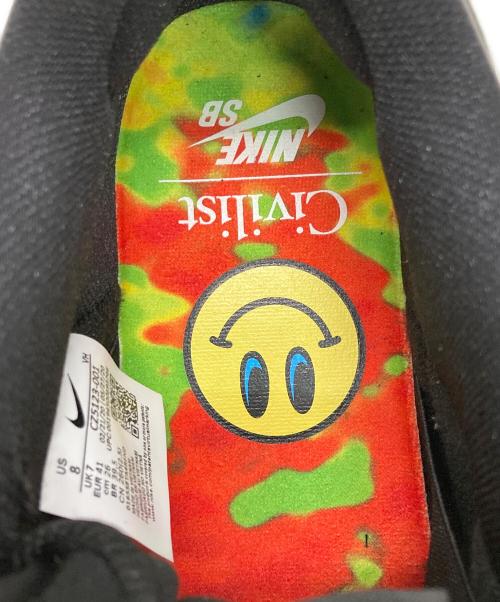NIKE SB（ナイキエスビー）NIKE SB (ナイキエスビー) Civilist (シヴィリスト) SB DUNK LOW PRO QS ブラック サイズ:US8の古着・服飾アイテム