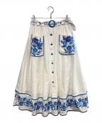 Tnewtiesトゥエンティーズ）の古着「エンブロイダリーハイウエストスカート」｜ホワイト