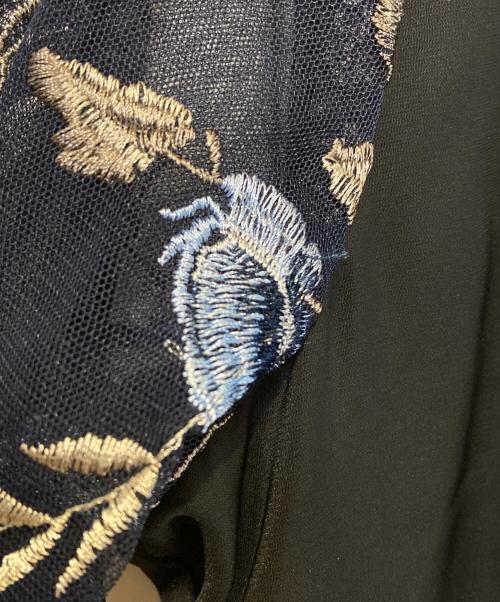 callarus（カラス）callarus (カラス) 花柄刺繍ワンピースドレス ブラック サイズ:Lの古着・服飾アイテム