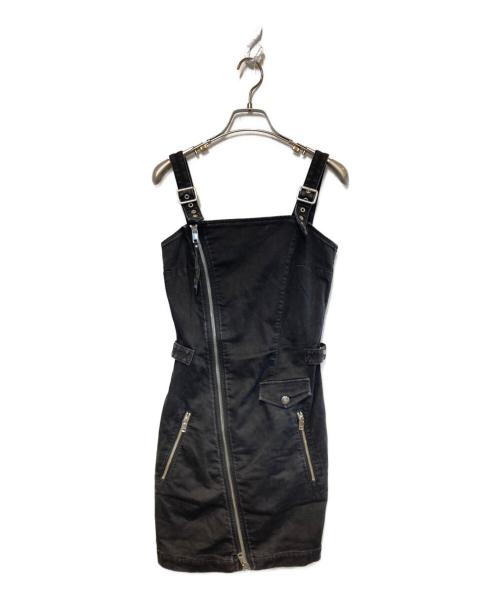 DIESEL（ディーゼル）DIESEL (ディーゼル) ジップデザインノースリーブミニワンピース ブラック サイズ:XSの古着・服飾アイテム