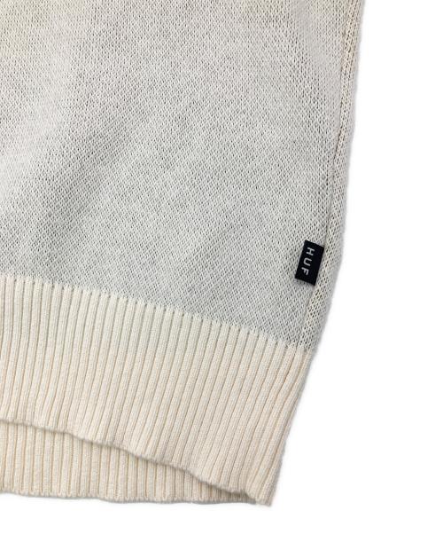 HUF（ハフ）HUF (ハフ) SONG INTARSIA SWEATER アイボリー サイズ:XLの古着・服飾アイテム