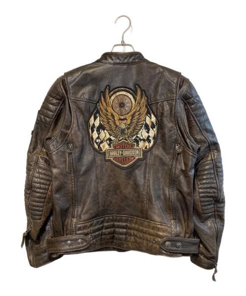 HARLEY-DAVIDSON（ハーレーダビッドソン）HARLEY-DAVIDSON (ハーレーダビッドソン) レザーモーターサイクルジャケット ブラウン サイズ:Ｍの古着・服飾アイテム