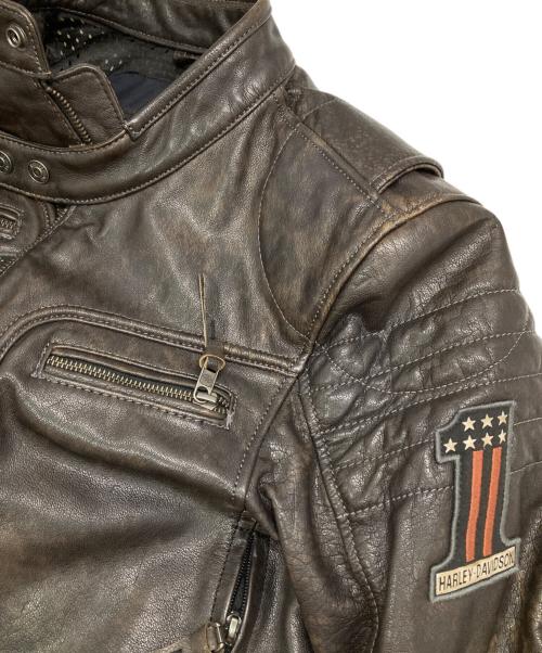 HARLEY-DAVIDSON（ハーレーダビッドソン）HARLEY-DAVIDSON (ハーレーダビッドソン) レザーモーターサイクルジャケット ブラウン サイズ:Ｍの古着・服飾アイテム
