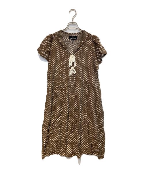tricot COMME des GARCONS（トリココムデギャルソン）tricot COMME des GARCONS (トリココムデギャルソン) ドットブラウスワンピース ブラウン サイズ:Ｓの古着・服飾アイテム