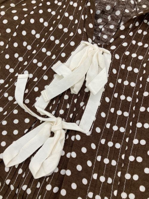 tricot COMME des GARCONS（トリココムデギャルソン）tricot COMME des GARCONS (トリココムデギャルソン) ドットブラウスワンピース ブラウン サイズ:Ｓの古着・服飾アイテム
