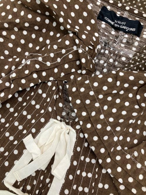 tricot COMME des GARCONS（トリココムデギャルソン）tricot COMME des GARCONS (トリココムデギャルソン) ドットブラウスワンピース ブラウン サイズ:Ｓの古着・服飾アイテム