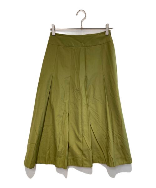 MARGARET HOWELL（マーガレットハウエル）MARGARET HOWELL (マーガレットハウエル) SILK COTTON POPLIN プリーツスカート オリーブ サイズ:1の古着・服飾アイテム