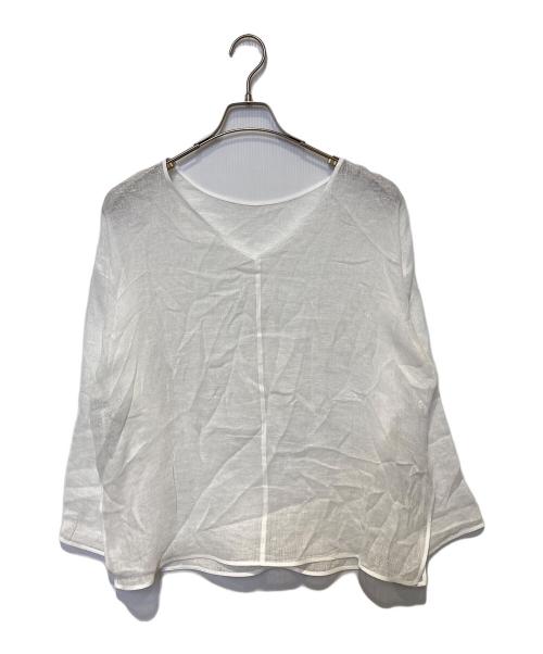 Spick and Span（スピック＆スパン）Spick and Span (スピック＆スパン) メッシュリネンルーズプルオーバー ホワイト サイズ:FREEの古着・服飾アイテム