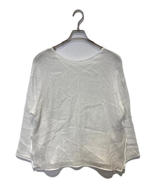 Spick and Span（スピック＆スパン）Spick and Span (スピック＆スパン) メッシュリネンルーズプルオーバー ホワイト サイズ:FREEの古着・服飾アイテム