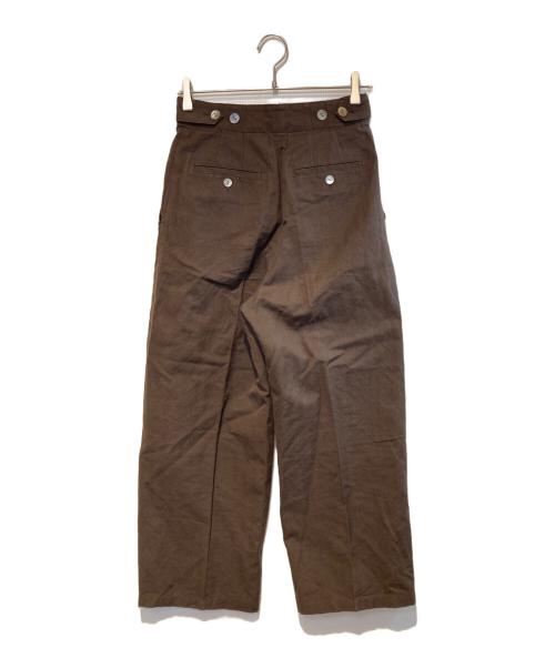 Conte（コンテ）Conte (コンテ) ヘリンボーンタックワイドパンツ ブラウン サイズ:36の古着・服飾アイテム