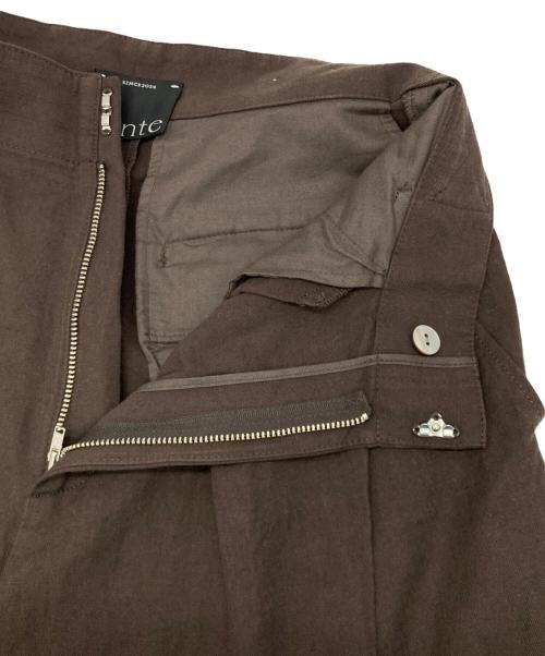 Conte（コンテ）Conte (コンテ) ヘリンボーンタックワイドパンツ ブラウン サイズ:36の古着・服飾アイテム
