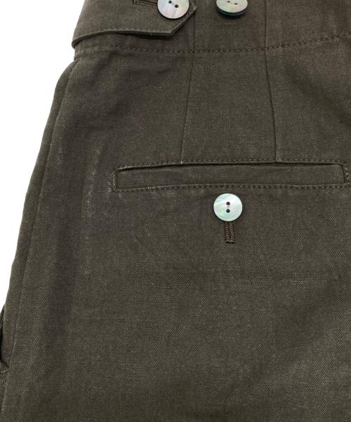 Conte（コンテ）Conte (コンテ) ヘリンボーンタックワイドパンツ ブラウン サイズ:36の古着・服飾アイテム