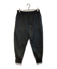 GROUND Y（グラウンドワイ）の古着「T/W Gabardine Darts Rib Pants」｜ブラック