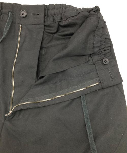 GROUND Y（グラウンドワイ）GROUND Y (グラウンドワイ) T/W Gabardine Darts Rib Pants ブラック サイズ:3の古着・服飾アイテム