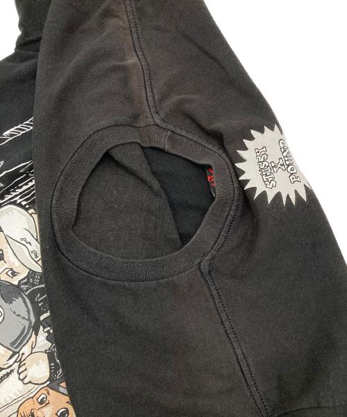 stussy（ステューシー）stussy (ステューシー) POUND (パウンド) Stu York Crew S/S Tee ブラック サイズ:Ｍの古着・服飾アイテム