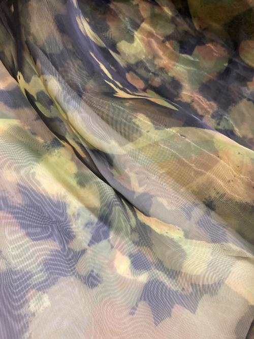 TELMA（テルマ）TELMA (テルマ) Printed Sheer Shirt グリーン サイズ:36の古着・服飾アイテム