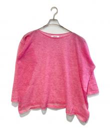 sulvam（サルバム）の古着「アシンメトリーシースルーニット」｜ピンク
