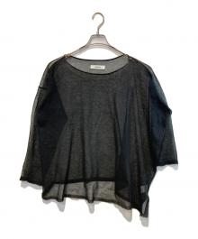 sulvam（サルバム）の古着「アシンメトリーシースルーニット」｜ブラック