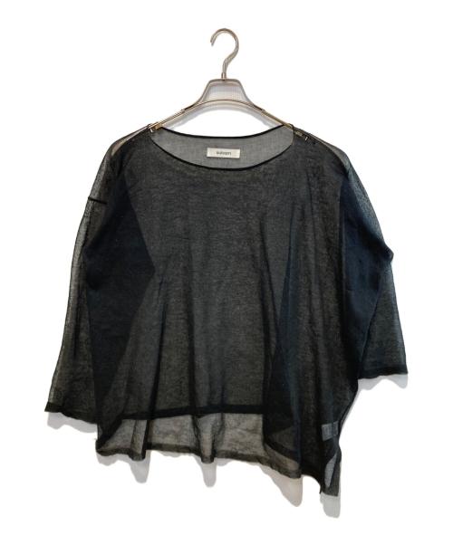 sulvam（サルバム）sulvam (サルバム) アシンメトリーシースルーニット ブラック サイズ:Sの古着・服飾アイテム