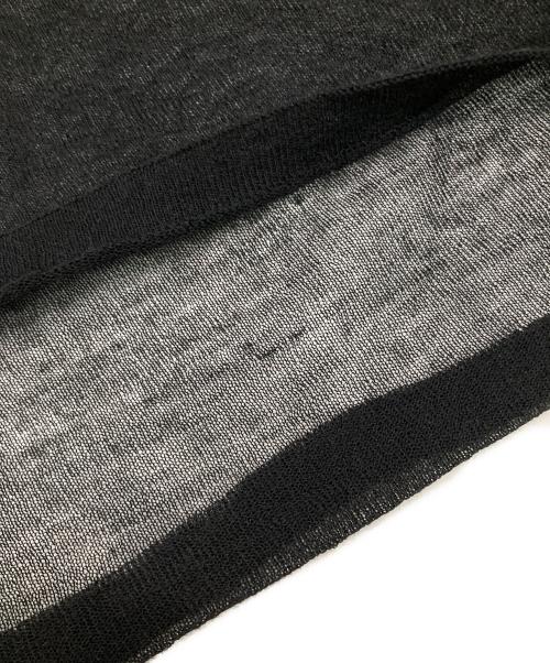 sulvam（サルバム）sulvam (サルバム) アシンメトリーシースルーニット ブラック サイズ:Sの古着・服飾アイテム