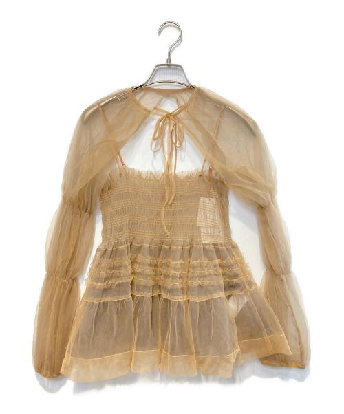 MAISON SPECIAL（メゾンスペシャル）MAISON SPECIAL (メゾンスペシャル) Tulle Camisole Bolero ブラウン サイズ:Free 未使用品の古着・服飾アイテム