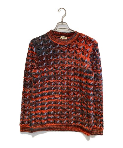 Acne studios（アクネ ストゥディオス）Acne studios (アクネ ストゥディオス) ローゲージニット オレンジ×ブルー サイズ:XSの古着・服飾アイテム