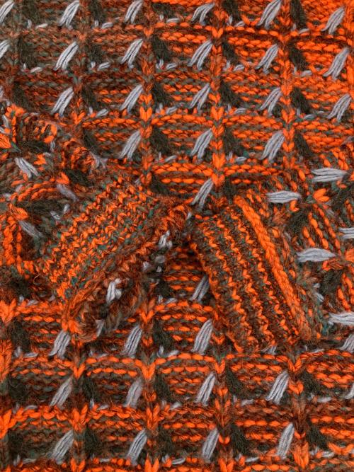 Acne studios（アクネ ストゥディオス）Acne studios (アクネ ストゥディオス) ローゲージニット オレンジ×ブルー サイズ:XSの古着・服飾アイテム