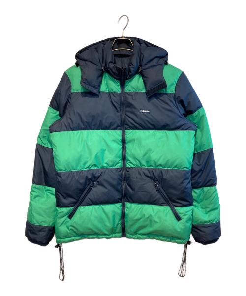 SUPREME（シュプリーム）SUPREME (シュプリーム) Reversible Striped Down Jacket ネイビー×グリーン サイズ:Lの古着・服飾アイテム