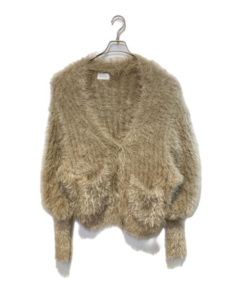 la belle etude（ラベルエチュード）la belle etude (ラベルエチュード) フェザーヤーンリラックス2wayカーディガン ベージュ サイズ:Freeの古着・服飾アイテム