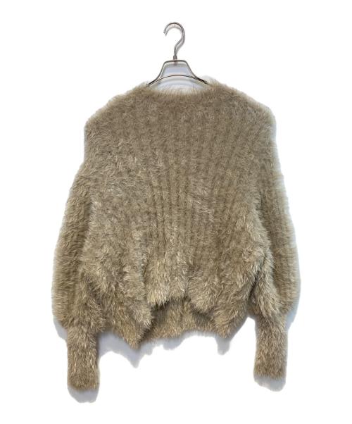 la belle etude（ラベルエチュード）la belle etude (ラベルエチュード) フェザーヤーンリラックス2wayカーディガン ベージュ サイズ:Freeの古着・服飾アイテム