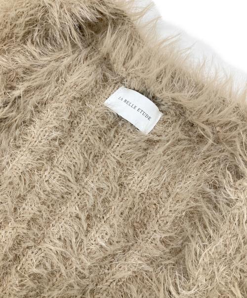 la belle etude（ラベルエチュード）la belle etude (ラベルエチュード) フェザーヤーンリラックス2wayカーディガン ベージュ サイズ:Freeの古着・服飾アイテム