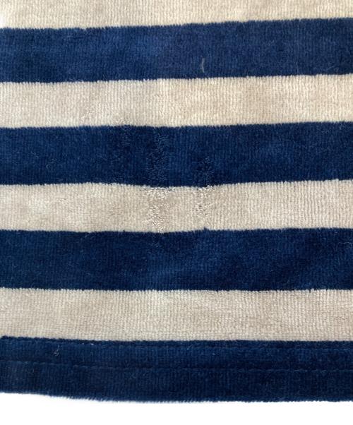 6(ROKU) BEAUTY&YOUTH（ロク ビューティーアンドユース）6(ROKU) BEAUTY&YOUTH (ロク ビューティーアンドユース) ベロア ボーダー ポロシャツ ブラウン×ネイビー サイズ:不明の古着・服飾アイテム