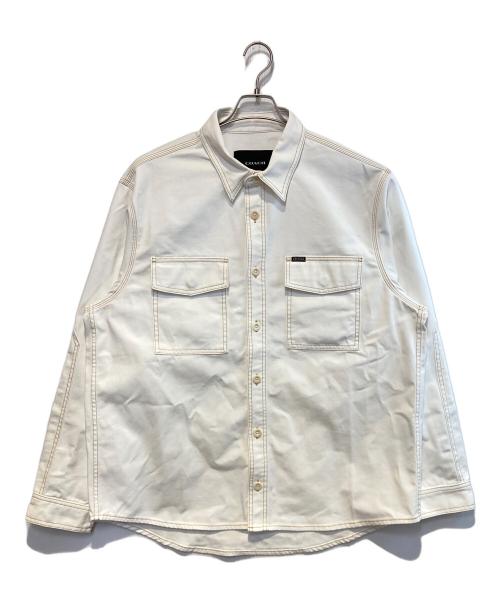COACH（コーチ）COACH (コーチ) ツイルオーバーシャツ ホワイト サイズ:XLの古着・服飾アイテム