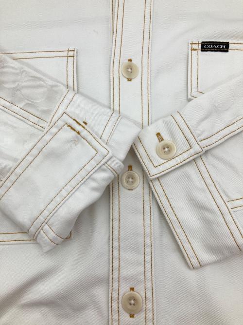 COACH（コーチ）COACH (コーチ) ツイルオーバーシャツ ホワイト サイズ:XLの古着・服飾アイテム