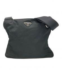 PRADA（プラダ）の古着「ロゴプレートナイロンショルダーバッグ」｜ブラック