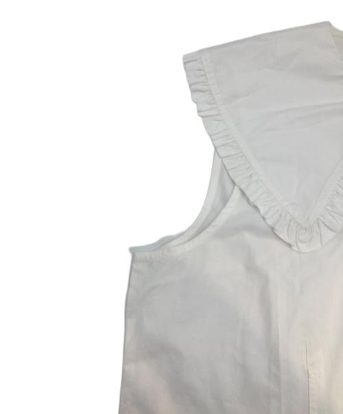 GANNI（ガニー）GANNI (ガニー) ビックカラーノースリーブブラウス ホワイト サイズ:38 未使用品の古着・服飾アイテム
