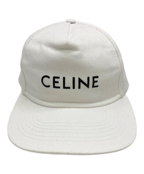 CELINE（セリーヌ）CELINE (セリーヌ) ロゴプリントベースボールキャップ ホワイト サイズ:Lの古着・服飾アイテム