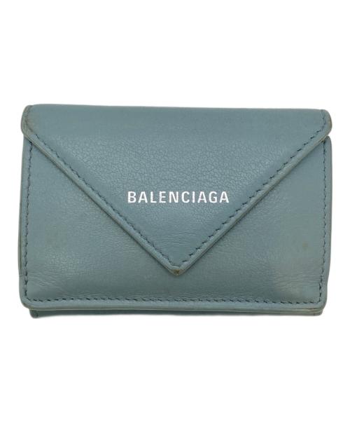 BALENCIAGA（バレンシアガ）BALENCIAGA (バレンシアガ) ペーパーミニウォレット ブルーの古着・服飾アイテム
