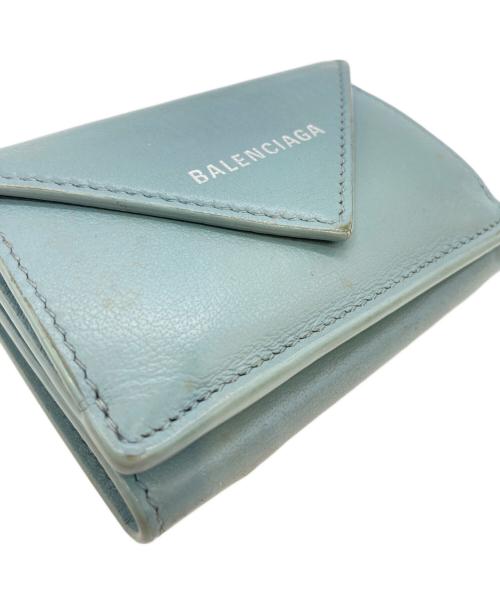 BALENCIAGA（バレンシアガ）BALENCIAGA (バレンシアガ) ペーパーミニウォレット ブルーの古着・服飾アイテム