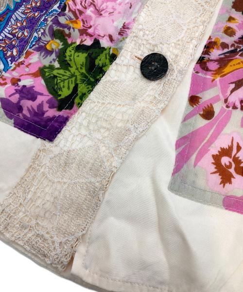 Y's for living（ワイズフォーリビング）Y's for living (ワイズフォーリビング) パッチワークカーディガン ホワイト×ピンク サイズ:2の古着・服飾アイテム