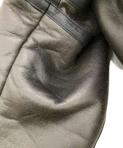 ALPHA（アルファ）ALPHA (アルファ) B-3パッチドフェイクムートンジャケット ブラウン サイズ:XLの古着・服飾アイテム