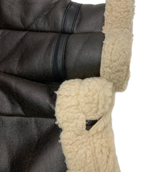 ALPHA（アルファ）ALPHA (アルファ) B-3パッチドフェイクムートンジャケット ブラウン サイズ:XLの古着・服飾アイテム