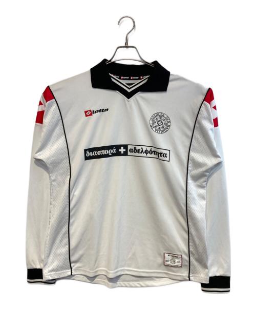 Diaspora Skateboards（ディアスポラスケートボードズ）Diaspora Skateboards (ディアスポラスケートボードズ) LOTTO (ロット) ゲームシャツ ホワイト サイズ:Mの古着・服飾アイテム