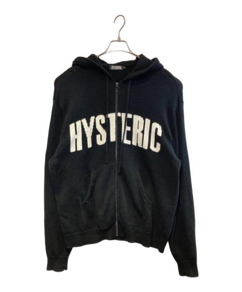 Hysteric Glamour（ヒステリックグラマー）Hysteric Glamour (ヒステリックグラマー) HYSTERIC WOMAN編み込み パーカー ブラック サイズ:Lの古着・服飾アイテム