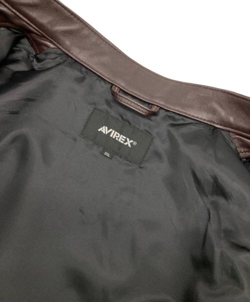 AVIREX（アヴィレックス）AVIREX (アヴィレックス) COMFORTABLE SINGLE RIDERS JACKET ブラウン サイズ:2Xの古着・服飾アイテム