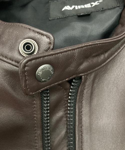 AVIREX（アヴィレックス）AVIREX (アヴィレックス) COMFORTABLE SINGLE RIDERS JACKET ブラウン サイズ:2Xの古着・服飾アイテム