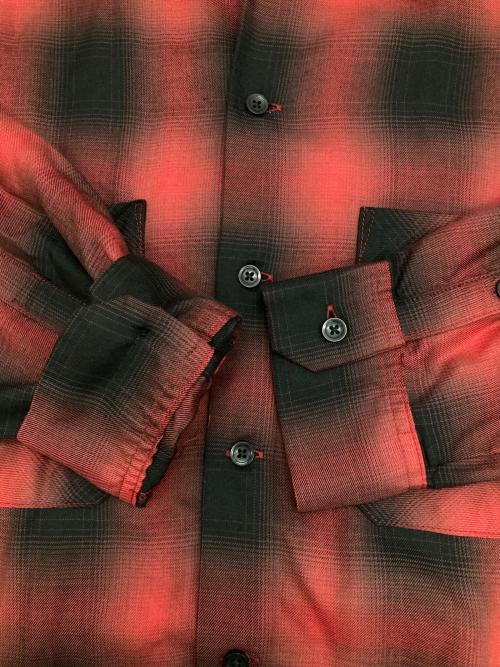 MINEDENIM（マインデニム）MINEDENIM (マインデニム) CDLレーヨンオンブレチェックルーズワークシャツ レッド サイズ:1の古着・服飾アイテム