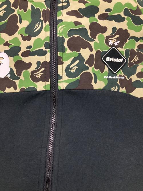 A BATHING APE（ア ベイシング エイプ）A BATHING APE (ア ベイシング エイプ) F.C.R.B. (エフシーレアルブリストル) ジップパーカー カーキ×ブラック サイズ:Sの古着・服飾アイテム